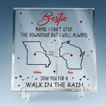 Miles Apart, But Forever Connected - Bestie Personalized Custom Square Shaped Acrylic Plaque - Gift For Best Friends, BFF, Sisters
