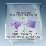 Not Near, But Dear As Always - Bestie Personalized Custom Square Shaped Acrylic Plaque - Gift For Best Friends, BFF, Sisters