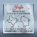 Miles Apart, But Forever Connected - Bestie Personalized Custom Square Shaped Acrylic Plaque - Gift For Best Friends, BFF, Sisters