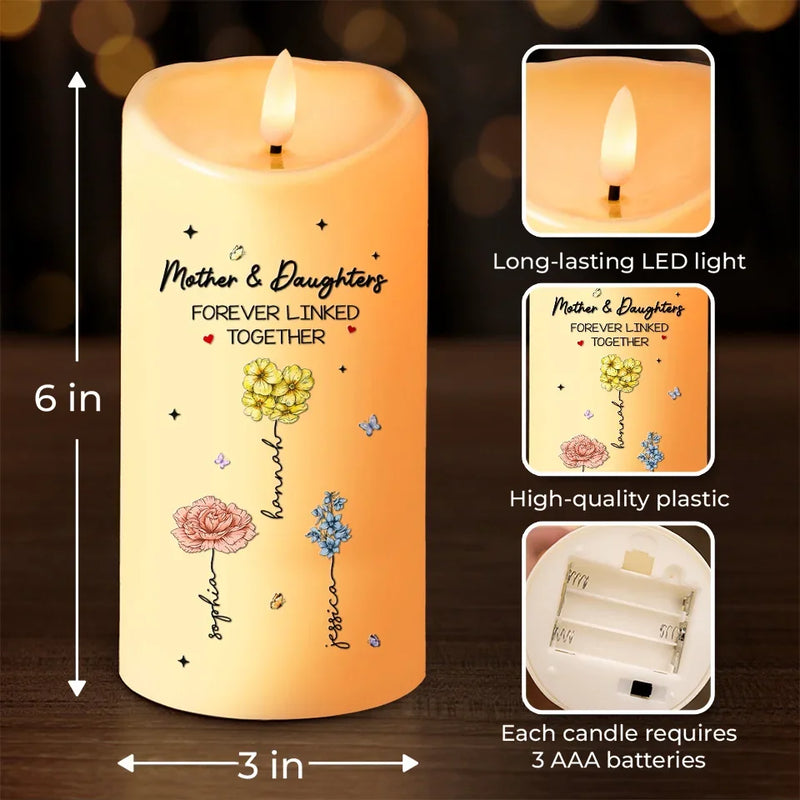 Your Smile Fills My Heart With Joy Every Day - Family Personalized Custom LED Candle - Christmas Gift For Mom, Daughter
