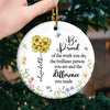 You’re A Rare Bloom In A Field Of Ordinary - Coworker Personalized Custom Ornament - Ceramic Round Shaped - Christmas Gift For Coworker