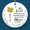 You’re A Rare Bloom In A Field Of Ordinary - Coworker Personalized Custom Ornament - Ceramic Round Shaped - Christmas Gift For Coworker