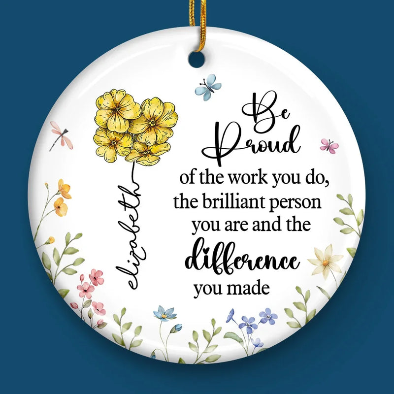 You’re A Rare Bloom In A Field Of Ordinary - Coworker Personalized Custom Ornament - Ceramic Round Shaped - Christmas Gift For Coworker