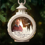 Custom Photo The Sky Looks Different When You Have Someone You Love Up There - Memorial Personalized Custom Candlelight Lantern Ornament - Sympathy Gift, Christmas Gift For Grandpa
