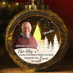 Custom Photo The Sky Looks Different When You Have Someone You Love Up There - Memorial Personalized Custom Candlelight Lantern Ornament - Sympathy Gift, Christmas Gift For Grandpa