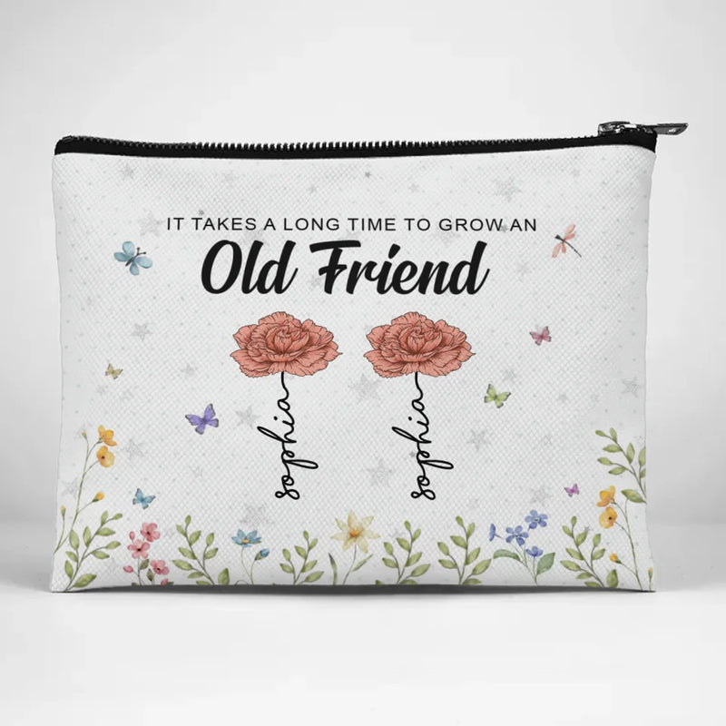 Flowers Are Like Friends, They Bring Color To Your World - Bestie Personalized Custom Cosmetic Bag - Gift For Best Friends, BFF, Sisters