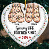 I Want To Grow Old With You - Couple Personalized Custom 3D Inflated Effect Printed Ornament - Ceramic Heart Shaped - Christmas Gift For Husband Wife, Anniversary