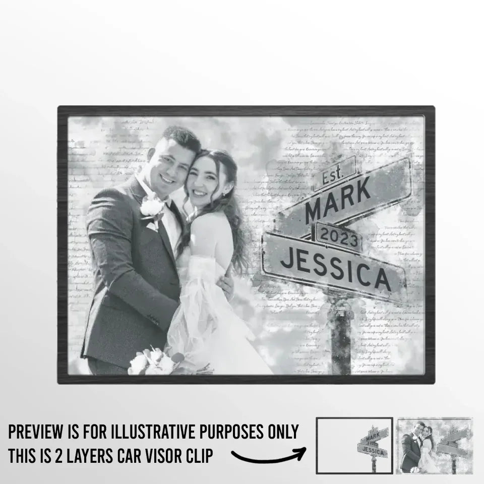 Custom Photo You Are My Heart, My Soul, My Everything - Couple Personalized Custom Car Visor Clip - Christmas Gift For Husband Wife, Anniversary