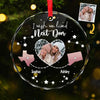Custom Photo The Miles Between Us Don’t Change The Bond We Share - Bestie Personalized Custom Circle Glass Ornament - Christmas Gift For Best Friends, BFF, Sisters