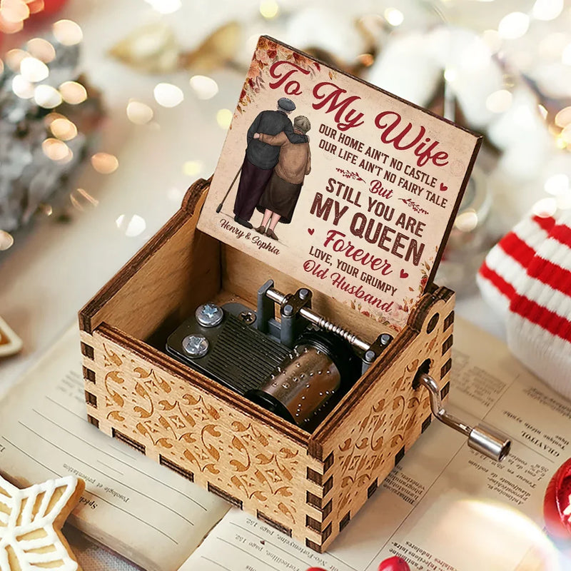 Your Smile Makes Me Smile - Couple Personalized Custom Music Box - Christmas Gift For Husband Wife, Anniversary