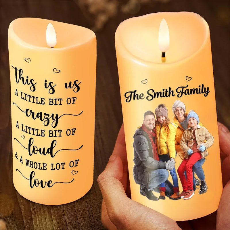 Custom Photo Forever Grateful For These Family Moments - Family Personalized Custom LED Candle - Christmas Gift For Family Members