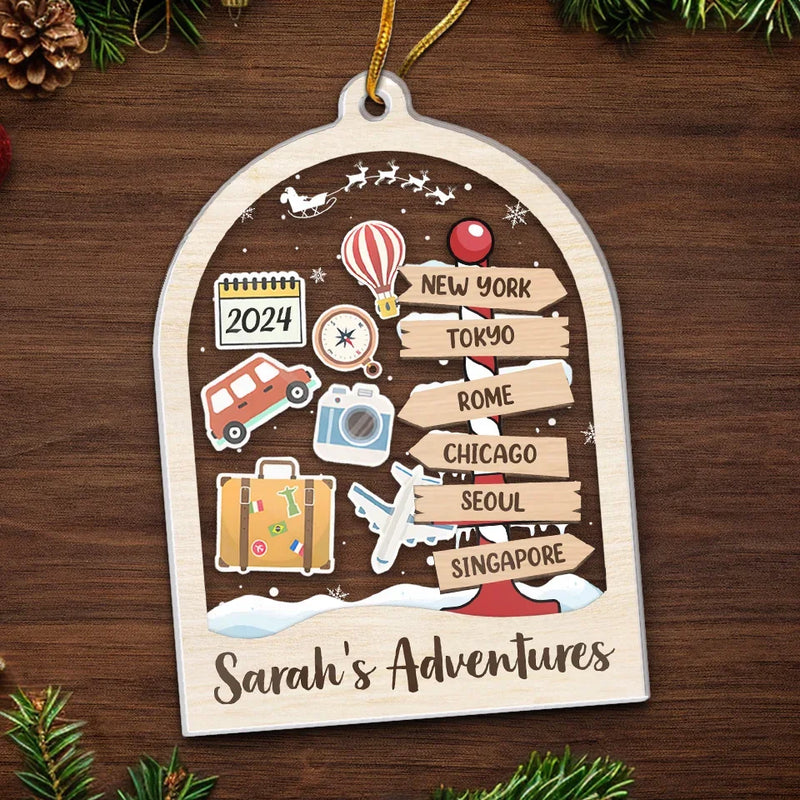Make Every Trip An Adventure To Remember - Travel Personalized Custom Ornament - Acrylic Custom Shaped - Christmas Gift For Family Members, Gift For Adventure Travel Lovers