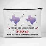 Distance Doesn’t Break Friendships, It Strengthens Them - Bestie Personalized Custom Cosmetic Bag - Gift For Best Friends, BFF, Sisters