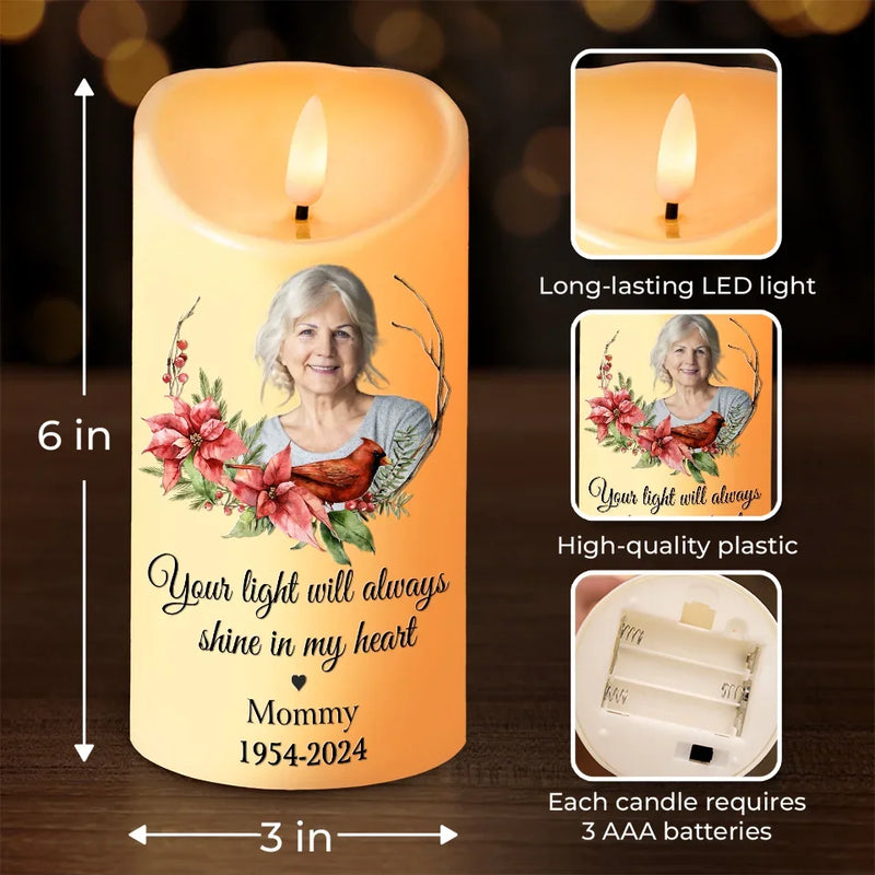 Custom Photo You Will Forever Be My Always - Memorial Personalized Custom LED Candle - New Arrival, Christmas Gift, Sympathy Gift For Family Members AMZ