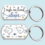 Even Though We're Far Apart, You're Always Right Here In My Heart - Bestie Personalized Custom Keychain - Gift For Best Friends, BFF, Sisters