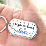 Even Though We're Far Apart, You're Always Right Here In My Heart - Bestie Personalized Custom Keychain - Gift For Best Friends, BFF, Sisters