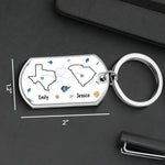 Even Though We're Far Apart, You're Always Right Here In My Heart - Bestie Personalized Custom Keychain - Gift For Best Friends, BFF, Sisters