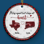 Friendship Is The Thread That Connects Our Hearts - Bestie Personalized Custom 3D Inflated Effect Printed Ornament - Ceramic Round Shaped - Christmas Gift For Best Friends, BFF, Sisters