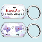 A True Friendship Is A Journey Without End - Bestie Personalized Custom Keychain - Gift For Best Friends, BFF, Sisters