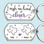 Even Though We're Far Apart, You're Always Right Here In My Heart - Bestie Personalized Custom Keychain - Gift For Best Friends, BFF, Sisters