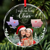 Custom Photo True Friendship Lasts, No Matter The Distance - Bestie Personalized Custom Circle Glass Ornament - Christmas Gift For Best Friends, BFF, Sisters