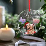 Custom Photo Long Distance Friendship Christmas Gifts - Personalized Glass Ornament