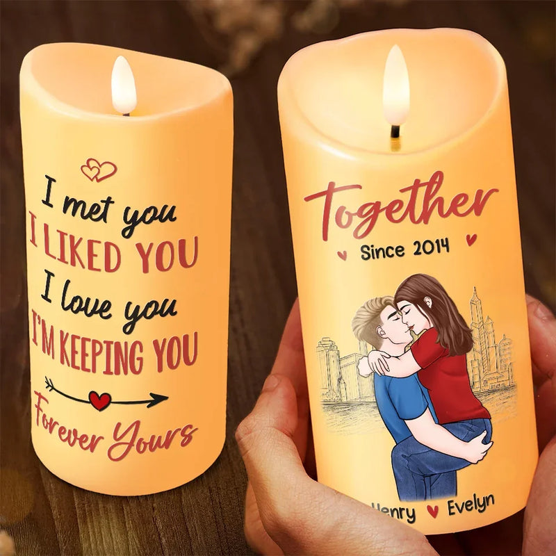 I Love You, You Are My Heart - Couple Personalized Custom LED Candle - Christmas Gift For Husband Wife, Anniversary