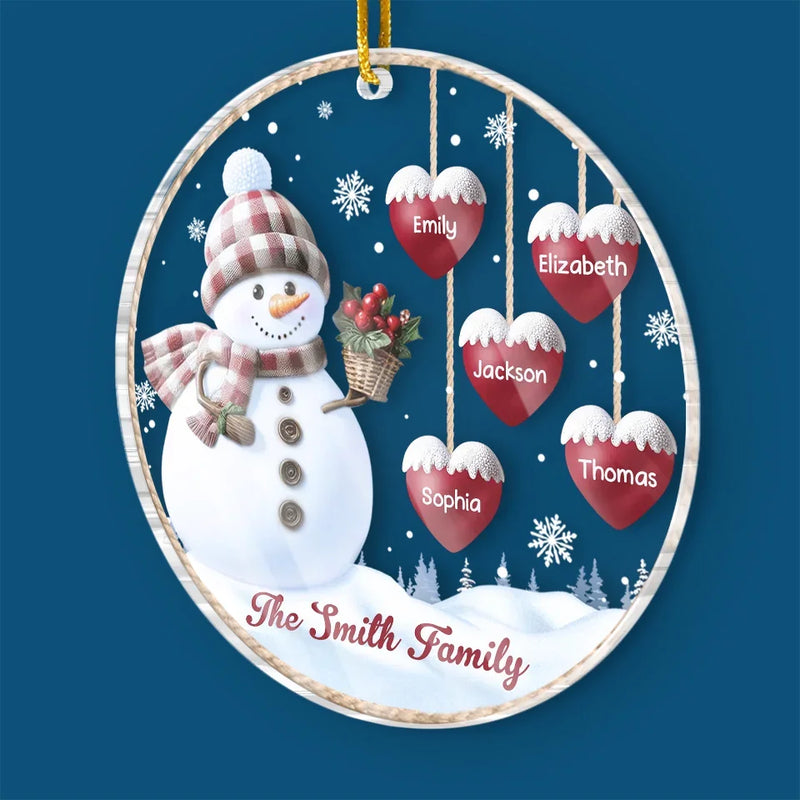 Grateful To Be Blessed With Such A Wonderful Family - Family Personalized Custom Ornament - Acrylic Custom Shaped - Christmas Gift For Family Members