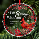 Custom Name Memorial Cardinal Christmas Gifts - Personalized Glass Ornament