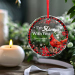 Custom Name Memorial Cardinal Christmas Gifts - Personalized Glass Ornament