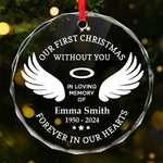 Custom Memorial Christmas Gifts - Personalized Glass Ornament