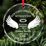 Custom Memorial Christmas Gifts - Personalized Glass Ornament