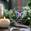 There Are No Goodbyes For Us - Memorial Personalized Custom Circle Glass Ornament - Sympathy Gift, Christmas Gift For Family Members