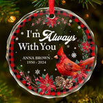 Custom Name Memorial Cardinal Christmas Gifts - Personalized Glass Ornament