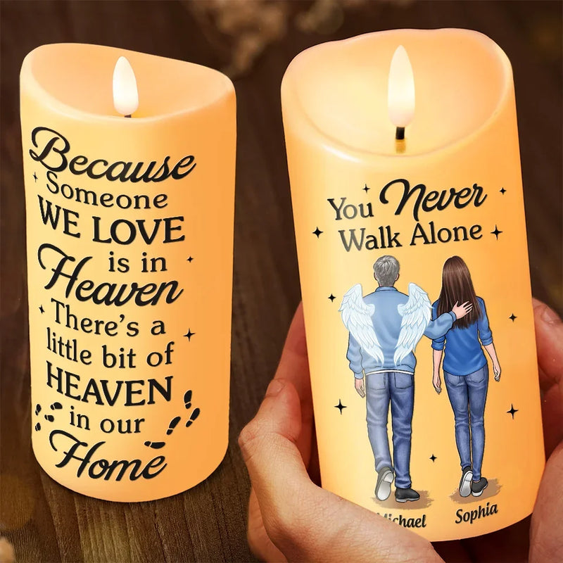 Life Changes, But Memories Remain - Memorial Personalized Custom LED Candle - Sympathy Gift, Christmas Gift For Couple, Family