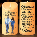 Life Changes, But Memories Remain - Memorial Personalized Custom LED Candle - Sympathy Gift, Christmas Gift For Couple, Family