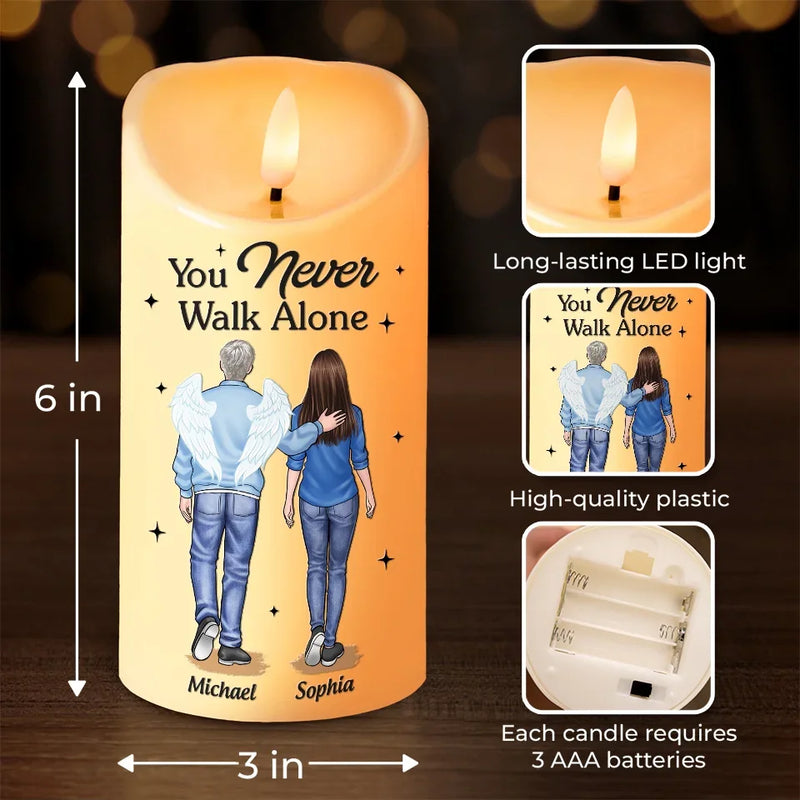 Life Changes, But Memories Remain - Memorial Personalized Custom LED Candle - Sympathy Gift, Christmas Gift For Couple, Family