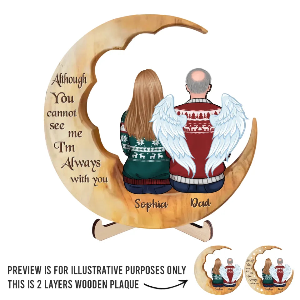 Not A Day Goes By That You're Not Missed - Memorial Personalized Custom 2-Layered Wooden Plaque With Stand - Sympathy Gift, Christmas Gift For Family Members