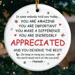 Friends At Work Make Long Days So Much Brighter - Coworker Personalized Custom Ornament - Ceramic Round Shaped - Christmas Gift For Coworkers, Work Friends, Colleagues