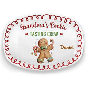 Grandma's Cookie Connoisseurs - Plateau personnalisé familial - Cadeau de Noël pour maman et grand-mère