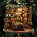 Happy Place - Family Personalized Custom Ornament - Acrylic Custom Shaped - Christmas Gift For Book Lovers, Book Club