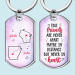 True Friends Keep Each Other In Heart - Bestie Personalized Custom Keychain - Gift For Best Friends, BFF, Sisters