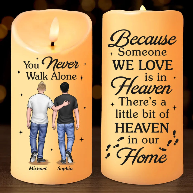 Life Changes, But Memories Remain - Memorial Personalized Custom LED Candle - Sympathy Gift, Christmas Gift For Couple, Family
