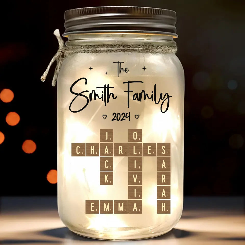 Family Is Where Love Is Endless - Family Personalized Custom Mason Jar Light - Christmas Gift For Family Members