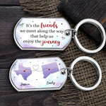 Custom Name Long Distance Friendship Gifts for Best Friends - Personalized Keychain