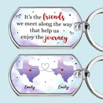 Custom Name Long Distance Friendship Gifts for Best Friends - Personalized Keychain