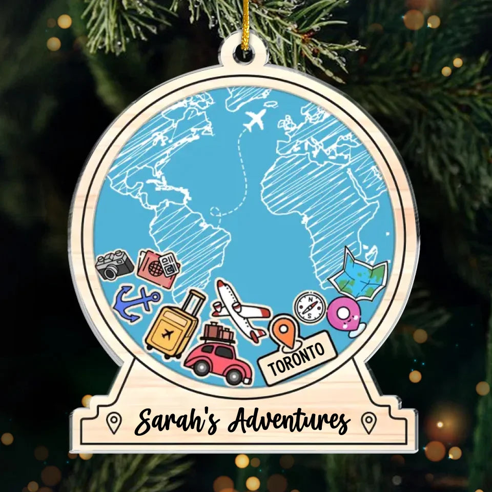 The Journey Itself Is My Home - Travel Personalized Custom Ornament - Acrylic Custom Shaped - Christmas Gift For Family Members, Gift For Adventure Travel Lovers