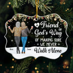 A True Friendship Is A Journey Without An End - Bestie Personalized Custom Ornament - Acrylic Benelux Shaped - Christmas Gift For Best Friends, BFF, Sisters
