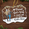 A True Friendship Is A Journey Without An End - Bestie Personalized Custom Ornament - Acrylic Benelux Shaped - Christmas Gift For Best Friends, BFF, Sisters