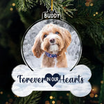 Custom Photo You Left Paw Prints On Our Hearts - Memorial Personalized Custom Ornament - Acrylic Custom Shaped - Sympathy Gift, Christmas Gift For Dog Lovers